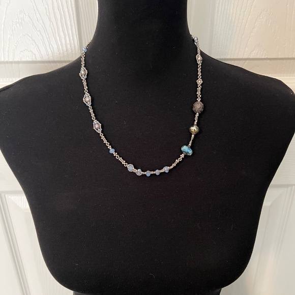 Curated Jewelry Set #20 - Wrap Bracelet, Earrings *blue/lavender/silver/gray - Picture 5 of 8